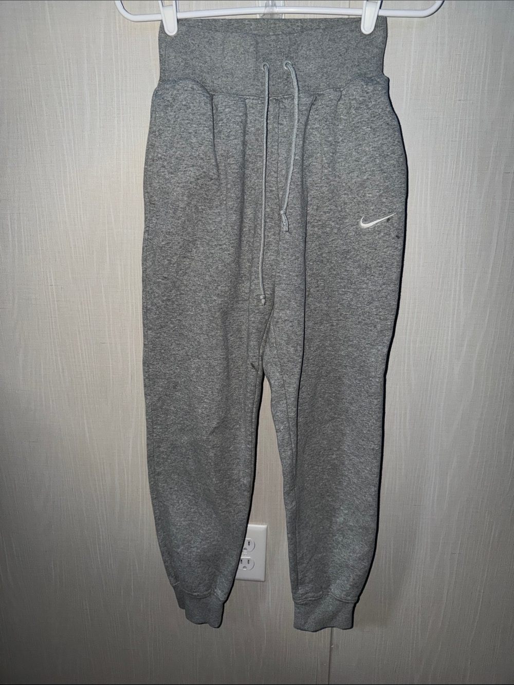 Nike Gray Fleece Joggers with Swoosh